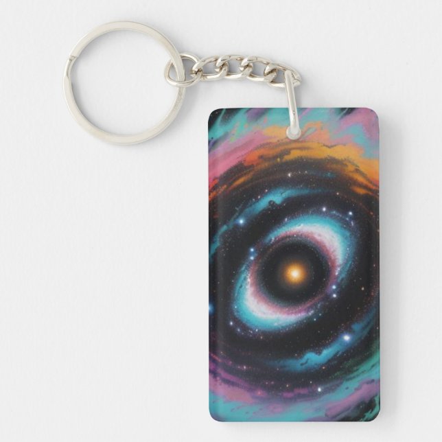 Cosmic Spiral Galaxy  Keychain (Front)