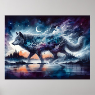 Cosmic Spirit Wolf Poster Collection