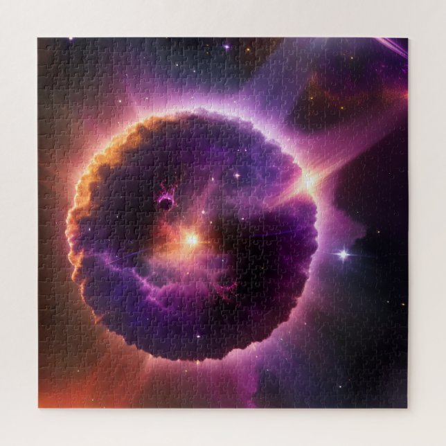Cosmic Spirituality in Planetary Purple Universe Jigsaw Puzzle (Vertical)
