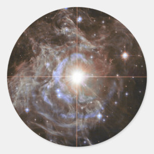 Cosmic Star Holiday Wreath Classic Round Sticker