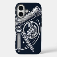 Cosmic Stargazer Vintage Telescope Art Phone Case