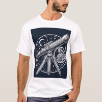 Cosmic Stargazer Vintage Telescope Art