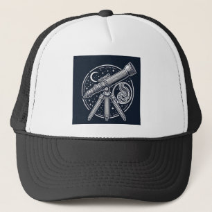 Cosmic Stargazer Vintage Telescope Art Trucker Hat