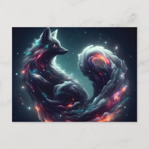 Cosmic Starlight Fox Spirit Fantasy Animal Holiday Postcard