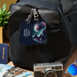 Cosmic Starlight Fox Spirit Fantasy Animal Luggage Tag