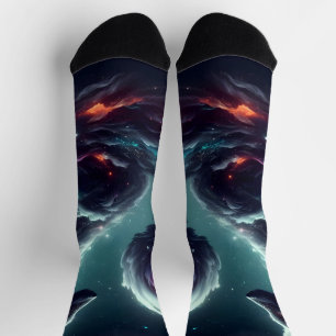Cosmic Starlight Fox Spirit Fantasy Animal Socks