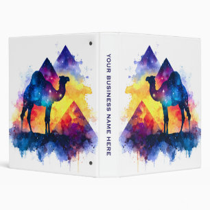 Cosmic Starry Night Egyptian Camel Landscape Binder
