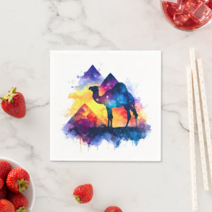 Cosmic Starry Night Egyptian Camel Landscape Napkin
