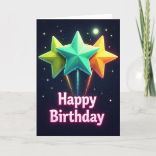 Cosmic Stars Birthday Card