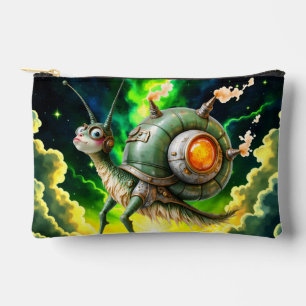 Cosmic Steampunk Snailbird – Neon Dream Creature. Accessory Pouch