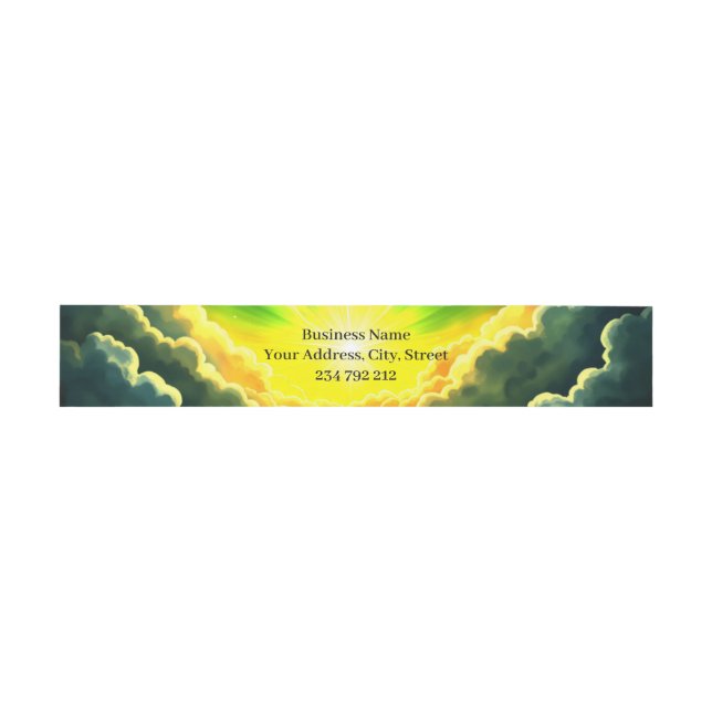 Cosmic Steampunk Snailbird – Neon Dream Creature.  Invitation Belly Band (Flat)