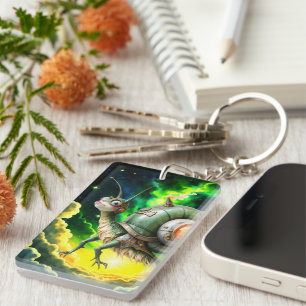 Cosmic Steampunk Snailbird – Neon Dream Creature. Keychain