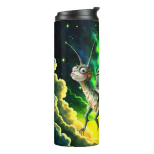 Cosmic Steampunk Snailbird – Neon Dream Creature. Thermal Tumbler