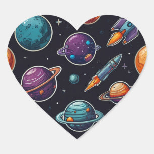 Cosmic Stickers: Space-Themed Stickers with Planet