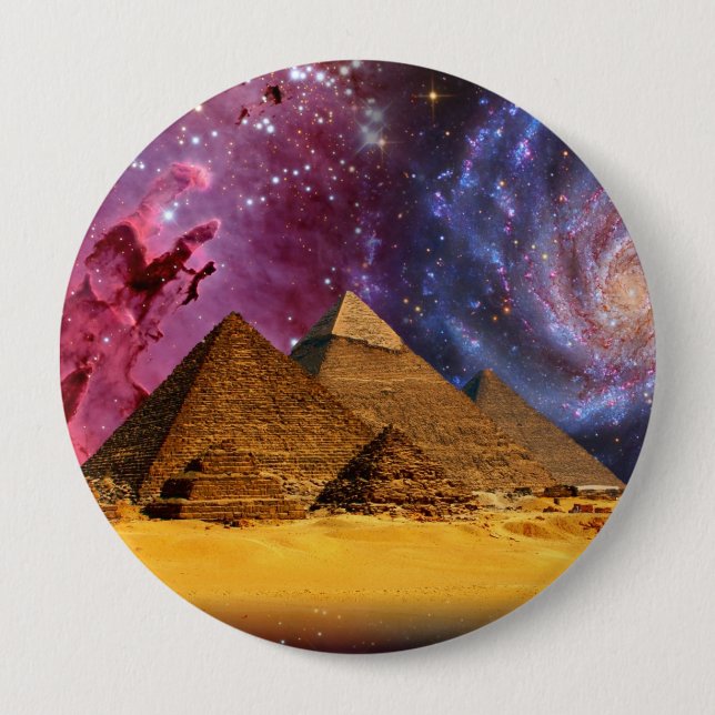 cosmic storm above egypt 4 inch round button (Front)