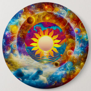 Cosmic Sun 6 Inch Round Button