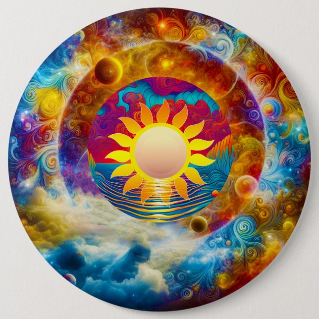 Cosmic Sun 6 Inch Round Button (Front)