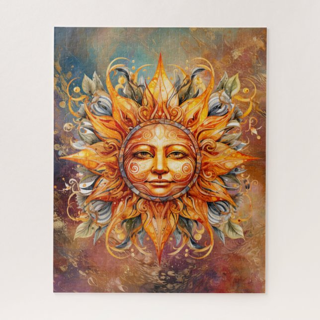 Cosmic Sun Face Digital Art Jigsaw Puzzle (Vertical)