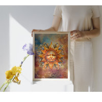Cosmic Sun Face Digital Art