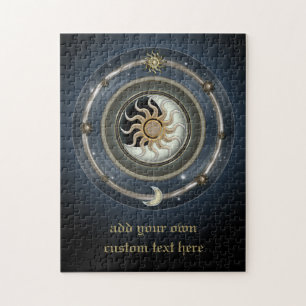 Cosmic Sun Moon & Stars Design Jigsaw Puzzle