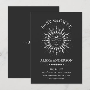 Cosmic sun tarot mystical baby shower invitation