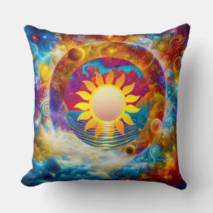 Cosmic Sun Throw Pillow