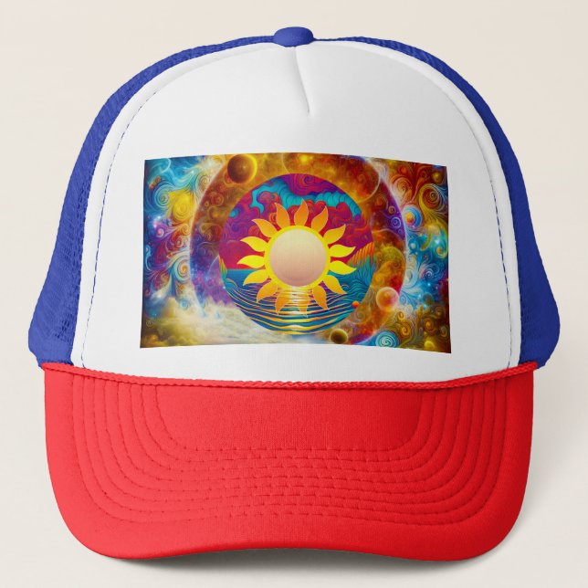 Cosmic Sun Trucker Hat (Front)