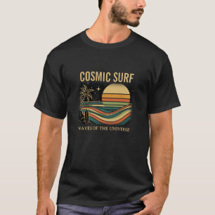 Cosmic Surf Retro Wave • Vintage Sunset Surfing T-Shirt