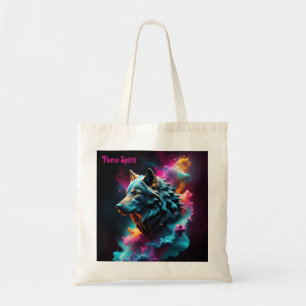 Cosmic Surreal Fantasy Wolf Custom Abstract Art Tote Bag