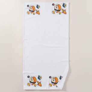 Cosmic Sushi Adventure Beach Towel