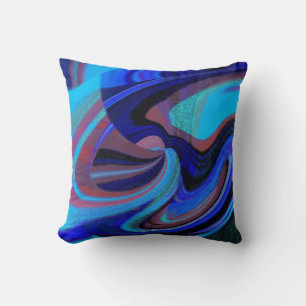 Cosmic Swirl of Blue N  Pink Throw Pillow