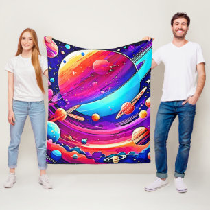 Cosmic Symphony Artwork Fleece Blanket