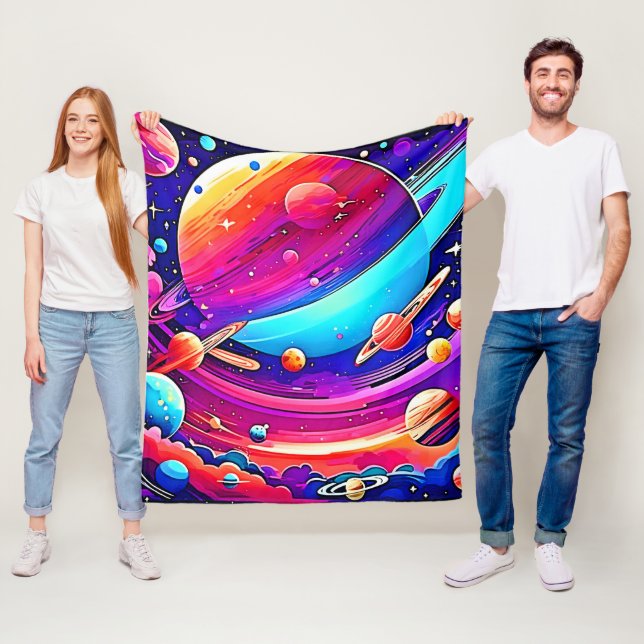 Cosmic Symphony Artwork Fleece Blanket (In Situ)