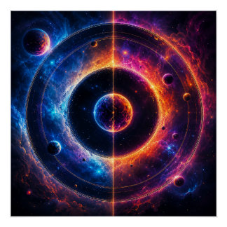 Cosmic Symphony Celestial Orbits and Nebulae Dance Poster