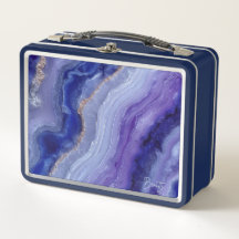Cosmic Tanzanite Crystal Metal Lunchbox
