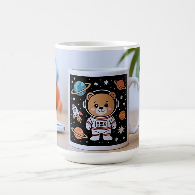 Cosmic Teddy Adventure Coffee Mug (Center)