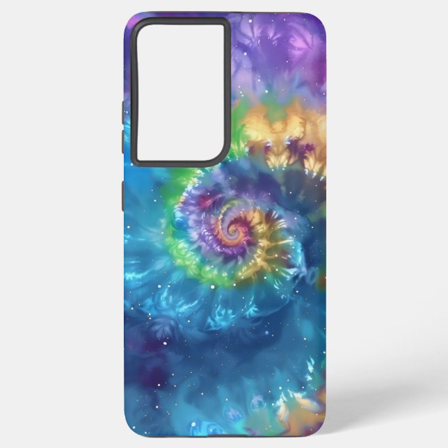 Cosmic Tie-Dye Swirl - Vibrant Psychedelic Galaxy Samsung Galaxy S21 Ultra Case (Back)