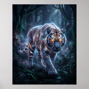 Cosmic Tiger Nebula Jungle Poster