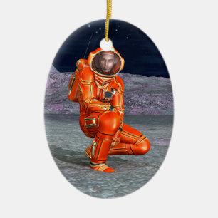 Cosmic Traveller Surreal Planet Landscape Art Ceramic Ornament