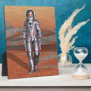 Cosmic Traveller Surreal Planet Landscape Art Plaque