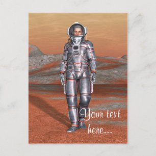 Cosmic Traveller Surreal Planet Landscape Art Postcard