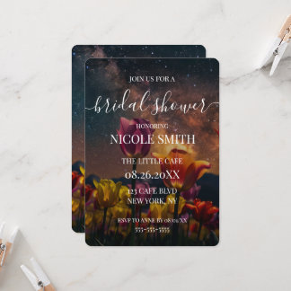 Cosmic Tulips Bridal Shower Invitation