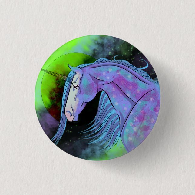 Cosmic Unicorn 6 1 Inch Round Button (Front)