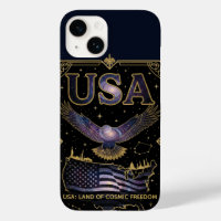 Cosmic USA Eagle Celestial Map Art