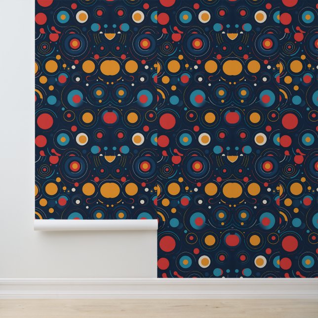 Cosmic Vinyl - Retro Space Record Pattern Art Wallpaper (Application)