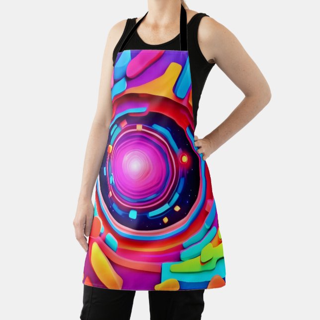Cosmic Vortex: A Neon Odyssey Apron (Insitu)