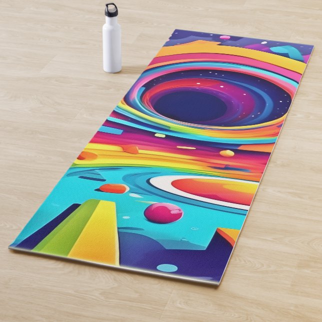 Cosmic Vortex in A Vibrant Journey Yoga Mat (In Situ)