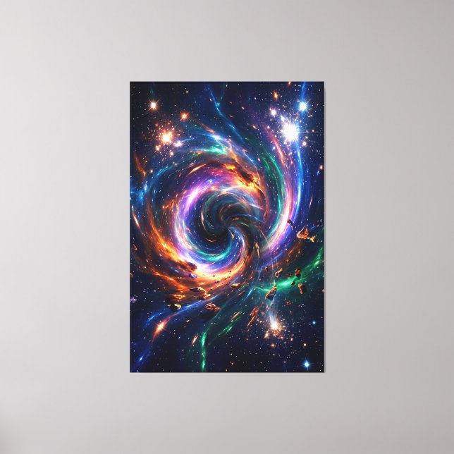 Cosmic Vortex Nexus – Abstract Space Canvas Print (Front)