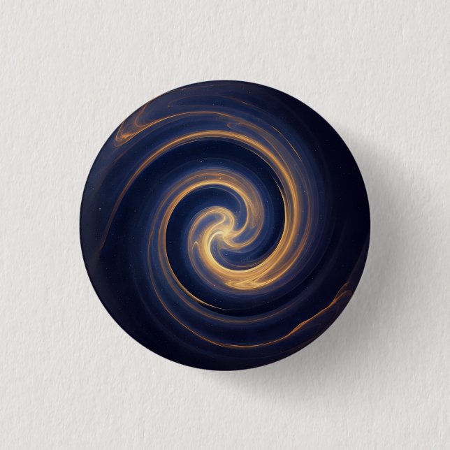 Cosmic Vortex of Golden Light 1 Inch Round Button (Front)