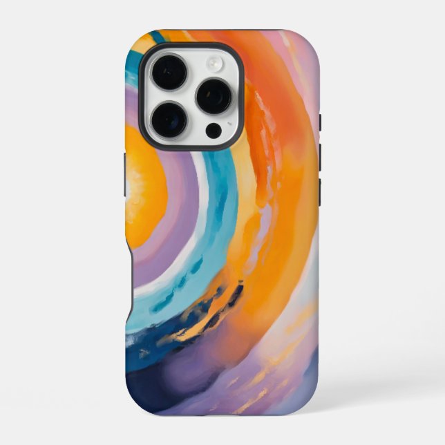 Cosmic Vortex: Solar Embrace iPhone Case (Back)